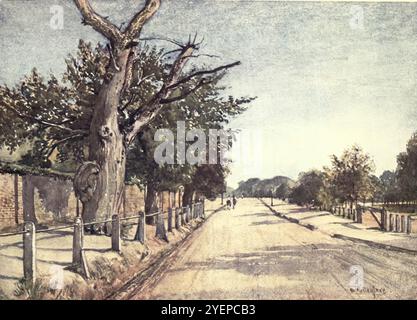 THE SPANIARDS ROAD, HAMPSTEAD von John Fulleylove John Fulleylove (* 18. August 1845–22. Mai 1908) war ein englischer Landschaftskünstler und Illustrator Middlesex (Abkürzung: Middx) ist ein historisches County, ein ehemaliges PostCounty und ein ehemaliges Verwaltungsbezirk in Südostengland. Stockfoto