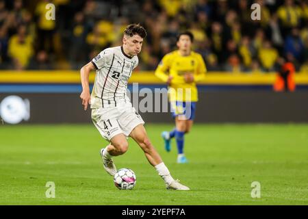 Brondby, Dänemark. 31. Oktober 2024. Mikel Gogorza (41) vom FC Midtjylland, der während des Oddset Pokalen-Pokalspiels zwischen Broendby IF und dem FC Midtjylland im Brondby Stadion zu sehen war. Quelle: Gonzales Photo/Alamy Live News Stockfoto