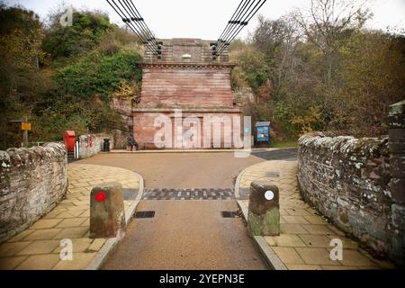 Preisgekrönte Union Chain Bridge verbindet England und Schottland. Stockfoto