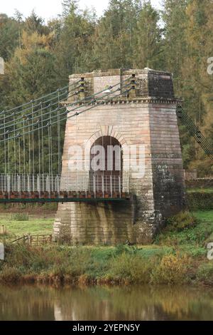 Preisgekrönte Union Chain Bridge verbindet England und Schottland. Stockfoto