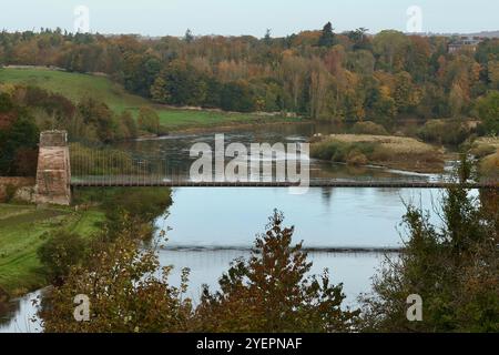 Preisgekrönte Union Chain Bridge verbindet England und Schottland. Stockfoto