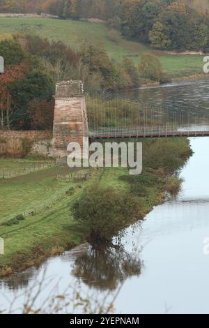 Preisgekrönte Union Chain Bridge verbindet England und Schottland. Stockfoto