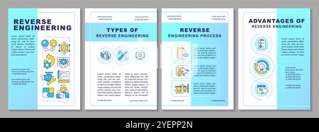 Broschürenvorlage für Reverse Engineering mit blauem Verlauf Stock Vektor