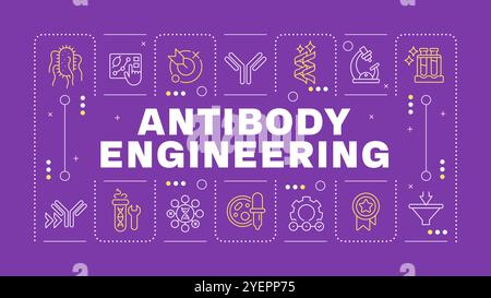 Antikörperentwicklung Purple Word-Konzept Stock Vektor