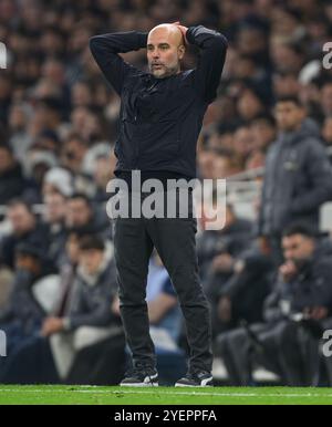 London, Großbritannien. 30. Oktober 2024. Tottenham Hotspur / Manchester City - Carabao Cup - Tottenham Hotspur Stadium. Manchester City Manager Pep Guardiola. Bildnachweis: Mark Pain / Alamy Live News Stockfoto