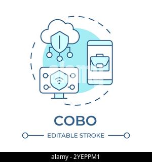 COBO-Symbol mit weichem Blau Stock Vektor
