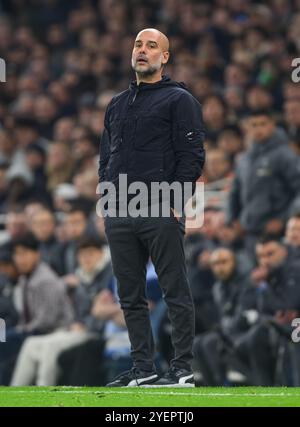 London, Großbritannien. 30. Oktober 2024. Tottenham Hotspur / Manchester City - Carabao Cup - Tottenham Hotspur Stadium. Manchester City Manager Pep Guardiola. Bildnachweis: Mark Pain / Alamy Live News Stockfoto