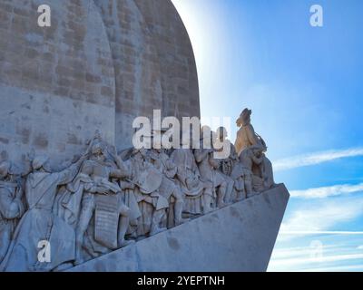 Das Denkmal des Konquistadors in Lissabon an einem sonnigen Tag Stockfoto