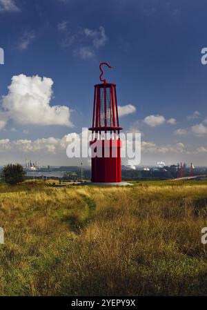 Kunstwerk Geleucht, Künstler Otto Piene, Rheinpreussen slagheap, Moers, Ruhrgebiet, Nordrhein-Westfalen, Deutschland, Europa Stockfoto