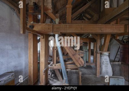 Historischer Plansichter in einer ehemaligen Maismühle, Bayern, Deutschland, Europa Stockfoto