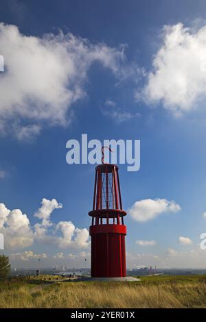 Kunstwerk Geleucht, Künstler Otto Piene, Rheinpreussen slagheap, Moers, Ruhrgebiet, Nordrhein-Westfalen, Deutschland, Europa Stockfoto