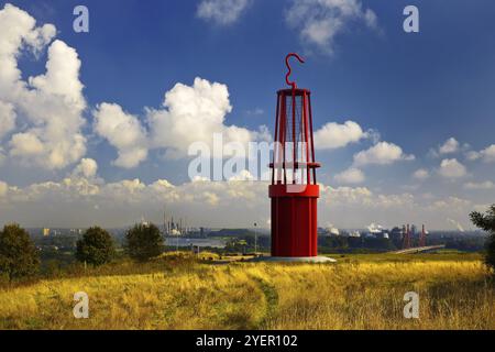 Kunstwerk Geleucht, Künstler Otto Piene, Rheinpreussen slagheap, Moers, Ruhrgebiet, Nordrhein-Westfalen, Deutschland, Europa Stockfoto