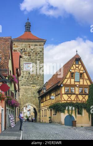 Siebersturm im Stadtzentrum von Rothenburg ob der Tauber, Deutschland, Europa Stockfoto