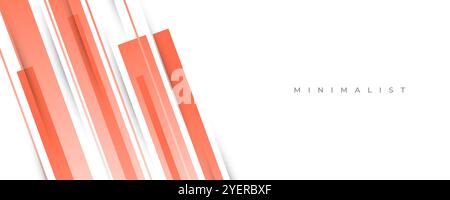 Abstrakter Pfirsichhintergrund und weißer Farbverlauf im Papierschnitt-Stil. Einfaches und minimalistisches Vektordesign für Banner oder Cover Stock Vektor