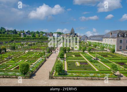 Die Gärten des Chateau de Villandry, Département Indre-et-Loire, Centre-Val de Loire, Frankreich Stockfoto