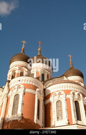 Die Alexander-Newski-Kathedrale von Tallinn ist eine östliche orthodoxe Kathedrale im Zentrum von Tallinn, Estland. Sie wurde 1894–1900 erbaut. Stockfoto