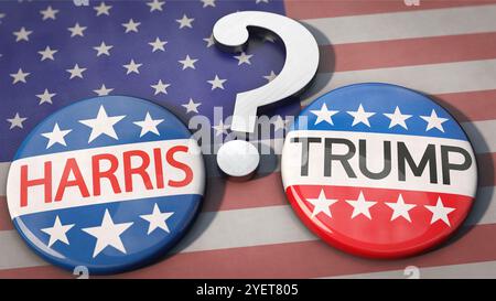 Harris oder Trump - Präsidentschaftswahlen in den USA 2024 Stockfoto