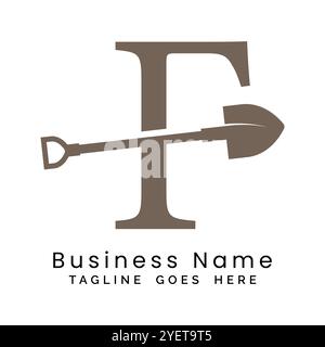 Logodesign mit Buchstabe F. Buchstabe F Konstruktionssymbol Stock Vektor