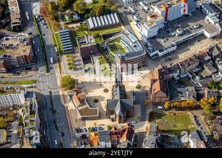 Luftbild, Neubau Europagarten mit Baustelle und Europaplatz, Kreuzkirche und Bahnhofstraße, LWL-Museum für Archäologie und Kultur, Westfälisches Landesmuseum, Herne-Mitte, Herne, Ruhrgebiet, Nordrhein-Westfalen, Deutschland ACHTUNGxMINDESTHONORARx60xEURO *** Luftaufnahme, Neubau Europagarten mit Baustelle und Europaplatz, Kreuzkirche und Bahnhofstraße, LWL Museum für Archäologie und Kultur, Westfälisches Landesmuseum, Herne Mitte, Herne, Ruhrgebiet, Nordrhein-Westfalen, Deutschland ACHTUNGxMINDESTHONORARx60xEURO Stockfoto