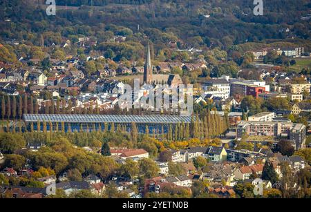 Luftbild, Akademie Mont-Cenis - Fortbildungsakademie Glasgebäude, hinten Kath. Kirche St. Peter und Paul, Herne-Süd, Herne, Ruhrgebiet, Nordrhein-Westfalen, Deutschland ACHTUNGxMINDESTHONORARx60xEURO *** Luftansicht, Akademie Mont Cenis Fortbildungsakademie Glasgebäude, hinter katholischer Kirche St. Peter und Paul, Herne Süd, Herne, Ruhrgebiet, Nordrhein Westfalen, Deutschland ACHTUNGxMINDESTHONORARx60xEURO Stockfoto