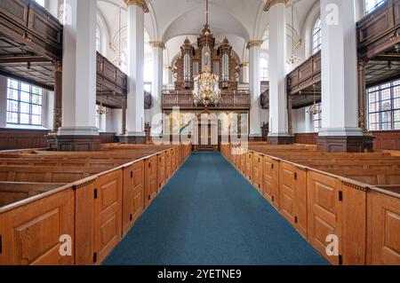 Kirche des Heiligen Geistes (13. Jahrhundert), im Hintergrund die Orgelpfeife, Kopenhagen, Dänemark Stockfoto