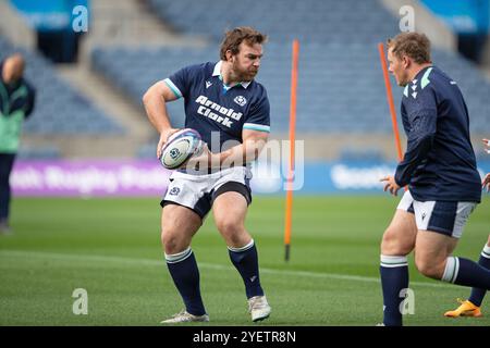 Edinburgh, Schottland, Vereinigtes Königreich, 1. November 2024 - das schottische Rugby-Team trainiert in Murrayfield vor dem Spiel gegen Fiji Autumn Nations Series im Murrayfield Stadium, Edinburgh.- Credit: Thomas Gorman/Alamy News Live Stockfoto