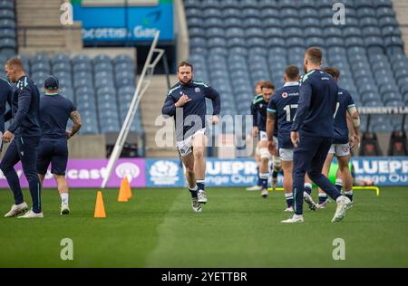 Edinburgh, Schottland, Vereinigtes Königreich, 1. November 2024 - das schottische Rugby-Team trainiert in Murrayfield vor dem Spiel gegen Fiji Autumn Nations Series im Murrayfield Stadium, Edinburgh.- Credit: Thomas Gorman/Alamy News Live Stockfoto