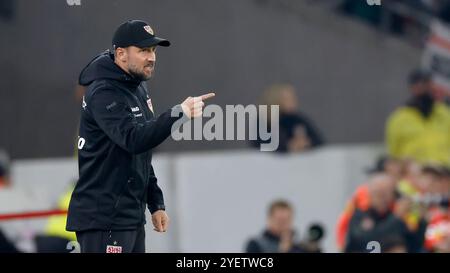 Stuttgart, Deutschland. Oktober 2024. Deutschland, Stuttgart, DFB-Cup, Fußball, VfB Stuttgart - 1. FC Kaiserslautern, MHP Arena, 29. Oktober 2024, Ligaspiel, 2. Runde, Männer, Saison 2024/25 Coach Sebastian Hoeness (VFB Stuttgart), DFB-VORSCHRIFTEN VERBIETEN JEDE VERWENDUNG VON FOTOGRAFIEN ALS BILDSEQUENZEN UND/ODER QUASI-VIDEO. Quelle: HMB Media/Alamy Live News Stockfoto