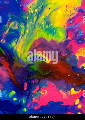 Abstrakter fantastischer, kreativer, handgemalter Hintergrund, Marmor- und Pinselstruktur, abstraktes Meer, Acrylmalerei. Moderne Kunst. Stockfoto