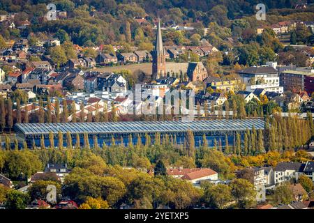 Luftbild, Akademie Mont-Cenis - Fortbildungsakademie Glasgebäude, hinten Kath. Kirche St. Peter und Paul, Herne-Süd, Herne, Ruhrgebiet, Nordrhein-Westfalen, Deutschland ACHTUNGxMINDESTHONORARx60xEURO *** Luftansicht, Akademie Mont Cenis Fortbildungsakademie Glasgebäude, hinter katholischer Kirche St. Peter und Paul, Herne Süd, Herne, Ruhrgebiet, Nordrhein Westfalen, Deutschland ACHTUNGxMINDESTHONORARx60xEURO Stockfoto