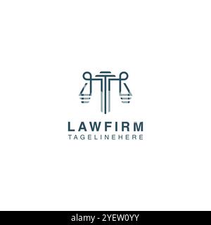 Logo-Design im Zusammenhang mit dem Anwaltsrecht Stock Vektor