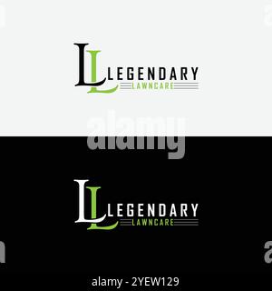 LL Monogram Legendry Rasenlogodesign Stock Vektor