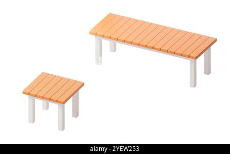 Zeichentrickstil-Tabelle, 3D-Rendering. 3D-Abbildung. Stockfoto