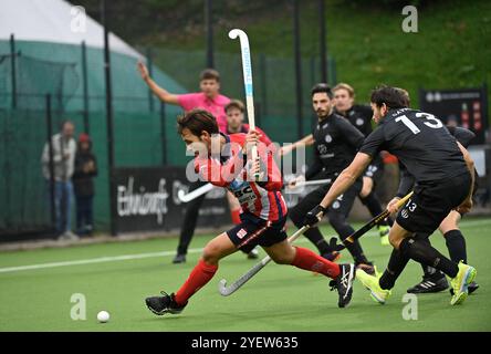 Brüssel, Belgien November 2024. Leopolds Dylan Englebert wurde während eines Eishockeyspiels zwischen Racing und Leopold am Freitag, den 1. November 2024 in Brüssel, am 9. Tag der belgischen Hockeymeisterschaft in der ersten Liga, dargestellt. BELGA FOTO JOHN THYS Credit: Belga News Agency/Alamy Live News Stockfoto