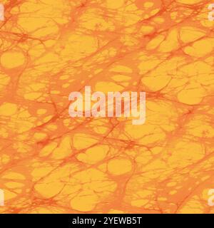Herbstlicher orangefarbener Hintergrund wie Batikgewebe. Nahtloses Muster. Stockfoto