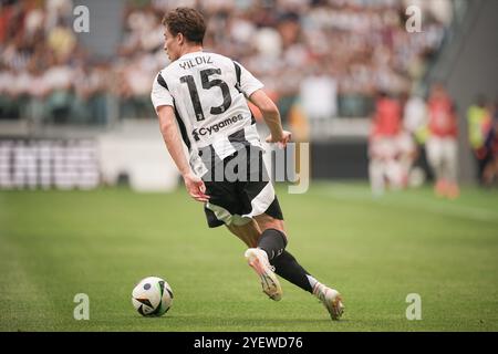 Torino, Italien. August 2024. Juventus' Kenan Yildiz während des Fußballspiels zwischen Juventus und Juvetus Next Gen im Allianz-Stadion in Turin, Nordwesten Italiens - Dienstag, 6. August 2024. Sport - Fußball . (Foto: Marco Alpozzi/Lapresse) Credit: LaPresse/Alamy Live News Stockfoto