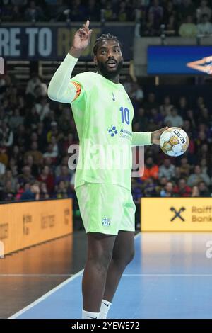 Nantes, Frankreich. 31. Oktober 2024. Dika NEM DES FC Barcelona während des Handballspiels der EHF League, Gruppenphase zwischen HBC Nantes und FC Barcelona am 31. Oktober 2024 in der H Arena in Nantes, Frankreich - Foto Laurent Lairys/ABACAPRESS. COM Credit: Abaca Press/Alamy Live News Stockfoto