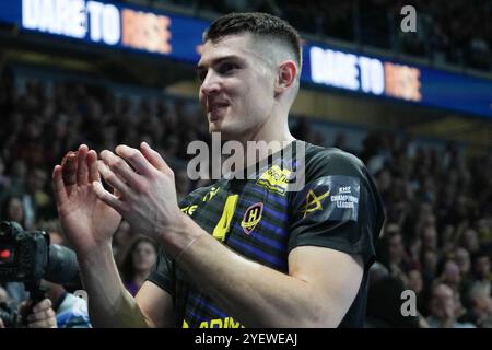 Nantes, Frankreich. 31. Oktober 2024. Aymeric Minne von HBC Nantes während des Handballspiels der EHF League, Group Phase zwischen HBC Nantes und FC Barcelona am 31. Oktober 2024 in der H Arena in Nantes, Frankreich - Foto Laurent Lairys/ABACAPRESS. COM Credit: Abaca Press/Alamy Live News Stockfoto