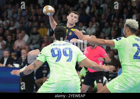 Nantes, Frankreich. 31. Oktober 2024. Aymeric Minne VON HBC Nantes während des Handballspiels der EHF League, Group Phase zwischen HBC Nantes und FC Barcelona am 31. Oktober 2024 in der H Arena in Nantes, Frankreich - Foto Laurent Lairys/ABACAPRESS. COM Credit: Abaca Press/Alamy Live News Stockfoto