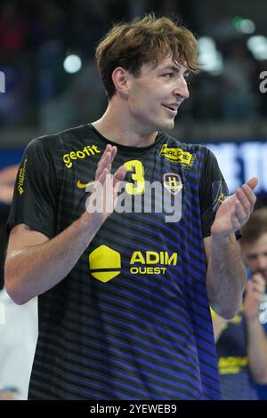 Nantes, Frankreich. 31. Oktober 2024. Thibaud Briet von HBC Nantes während des Handballspiels der EHF League, Gruppenphase zwischen HBC Nantes und FC Barcelona am 31. Oktober 2024 in der H Arena in Nantes, Frankreich - Foto Laurent Lairys/ABACAPRESS. COM Credit: Abaca Press/Alamy Live News Stockfoto