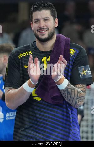 Nantes, Frankreich. 31. Oktober 2024. Nicola Tournat von HBC Nantes während des Handballspiels der EHF League, Gruppenphase zwischen HBC Nantes und FC Barcelona am 31. Oktober 2024 in der H Arena in Nantes, Frankreich - Foto Laurent Lairys/ABACAPRESS. COM Credit: Abaca Press/Alamy Live News Stockfoto