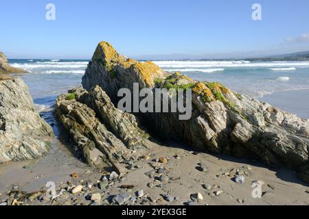 Ein Küstenspaziergang in der Stadt Foz an der Nordküste Galiciens Stockfoto