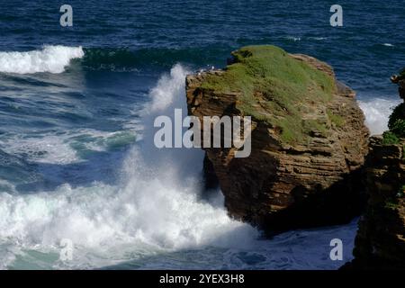 Ein Küstenspaziergang in der Stadt Foz an der Nordküste Galiciens Stockfoto