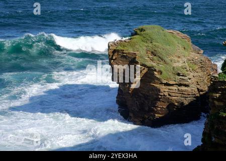 Ein Küstenspaziergang in der Stadt Foz an der Nordküste Galiciens Stockfoto