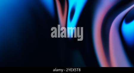 Abstrakte metallische weiche Wellen, glänzende, schillernde flüssige Formen. 3D-Rendering-Abbildung Stockfoto