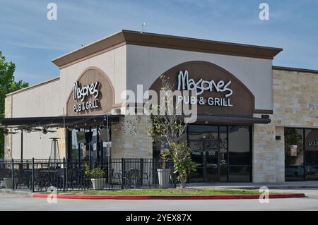 Houston, Texas USA 04-07-2024: Masones Pub und Grill Restaurant und Bar außen. Stockfoto