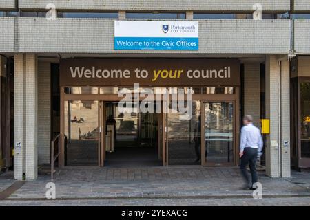 Der Hauptsitz oder die Büros des stadtrates von Portsmouth am Guildhall Square, Portsmouth, Hampshire, Großbritannien Stockfoto