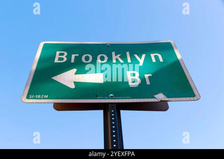 Verkehrsschild für brooklyn Bridge in brooklyn New york City usa Stockfoto