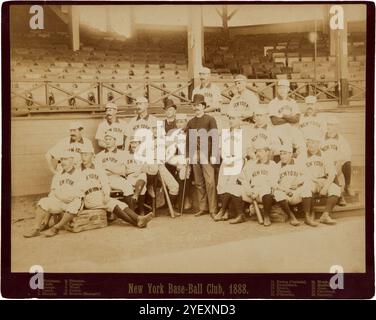 Kabinettfoto des Baseballteams der New York Giants 1888. Vintage-Amerikanisches Baseball-Foto. Stockfoto