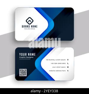 Elegante, blaue, moderne Visitenkartenvorlage Stock Vektor